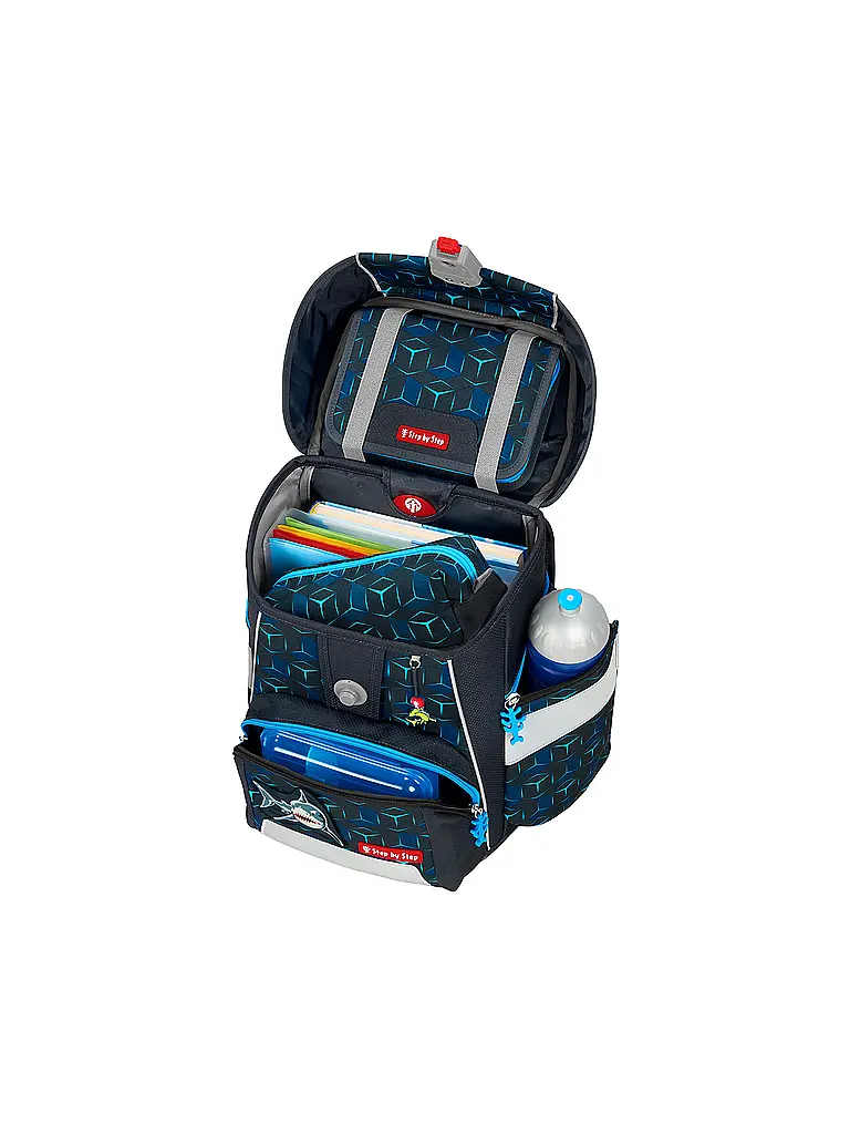 STEP BY STEP | Schultaschen Set 5tlg SPACE Shine Shark Dexte | Schwarz