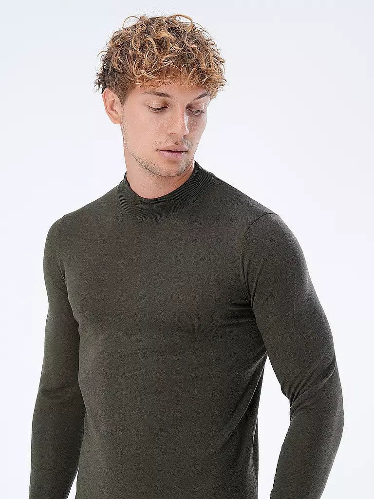 STRELLSON | Stehkragenpullover MAREK | olive