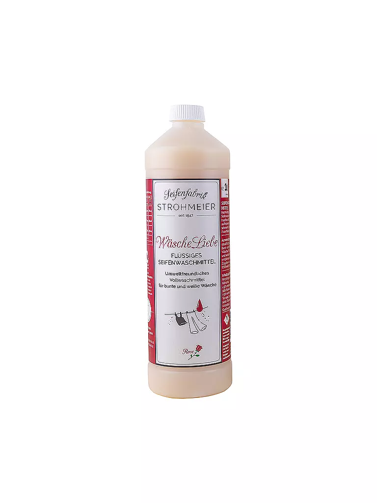 STROHMEIER | Wäscheliebe Flüssiges Seifenwaschmittel Rose 1 Liter | creme