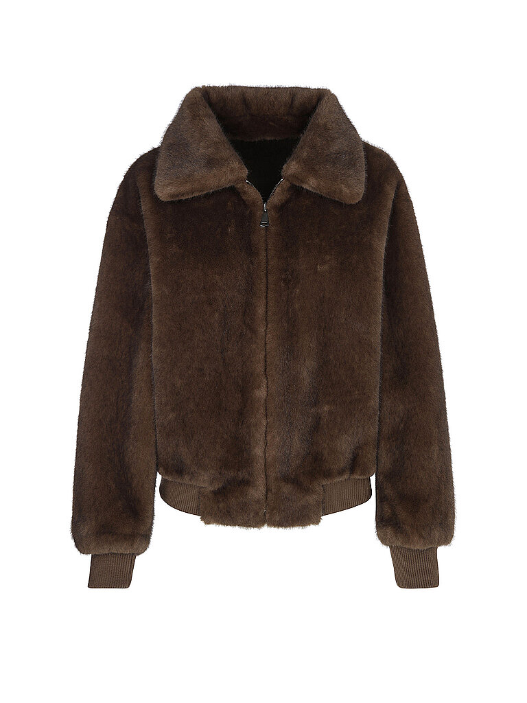 Jacke in Felloptik SELENA braun 40 damen