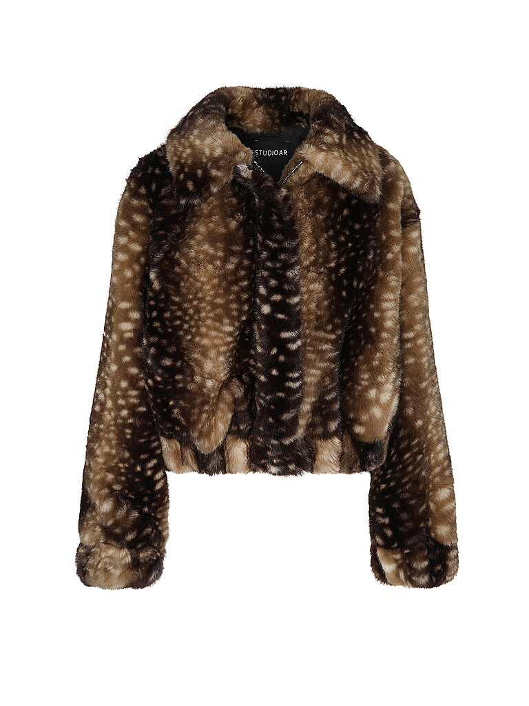 STUDIO AR Jacke in Felloptik LUCY  braun | 34