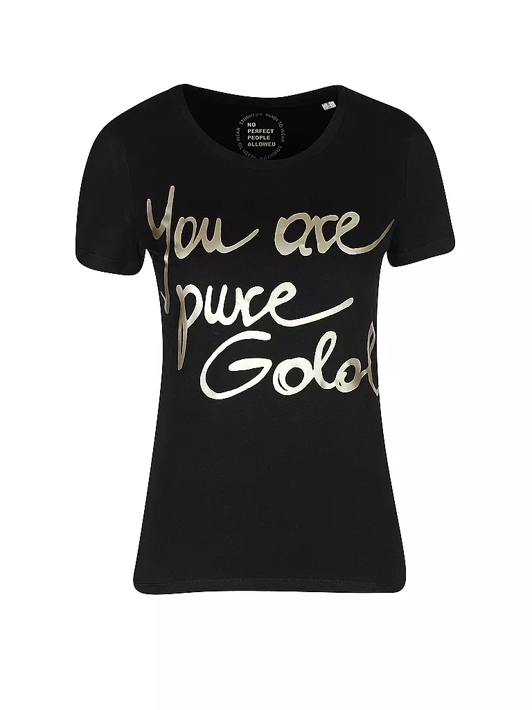 STUDIO JFK | T-Shirt YOU ARE PURE GOLD | schwarz