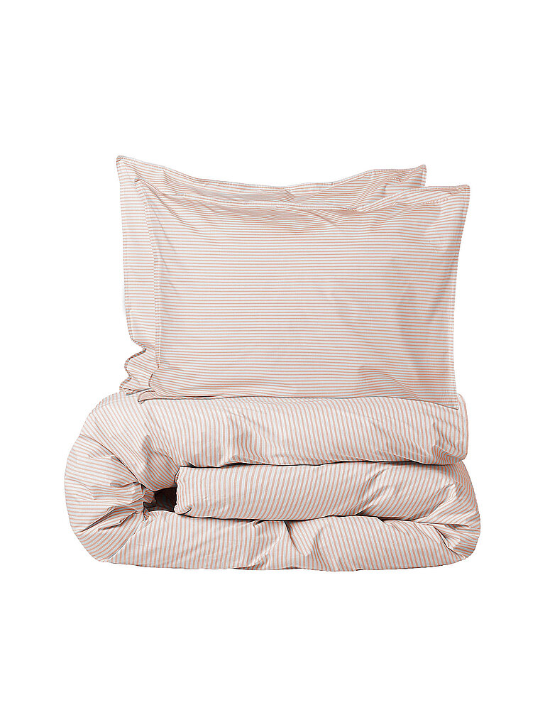 SUITE702 Perkal Bettwäsche 70x90cm/140x200cm Peach-Ecru koralle