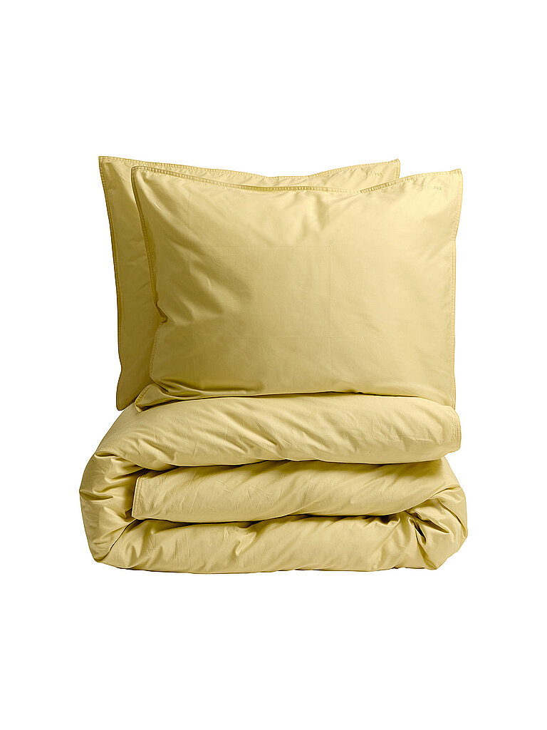 Satin Bettwäsche 70x90cm / 140x200cm Buttercream gelb baby