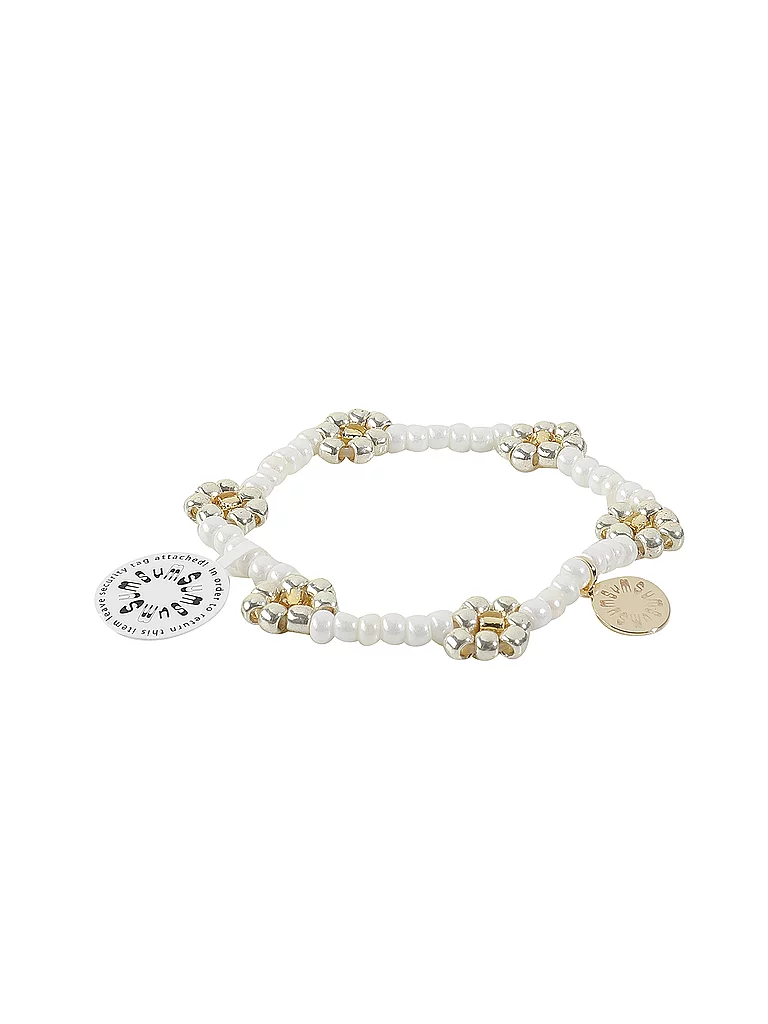 SUMSUM Glass Bead Bracelet Silver Women's 2