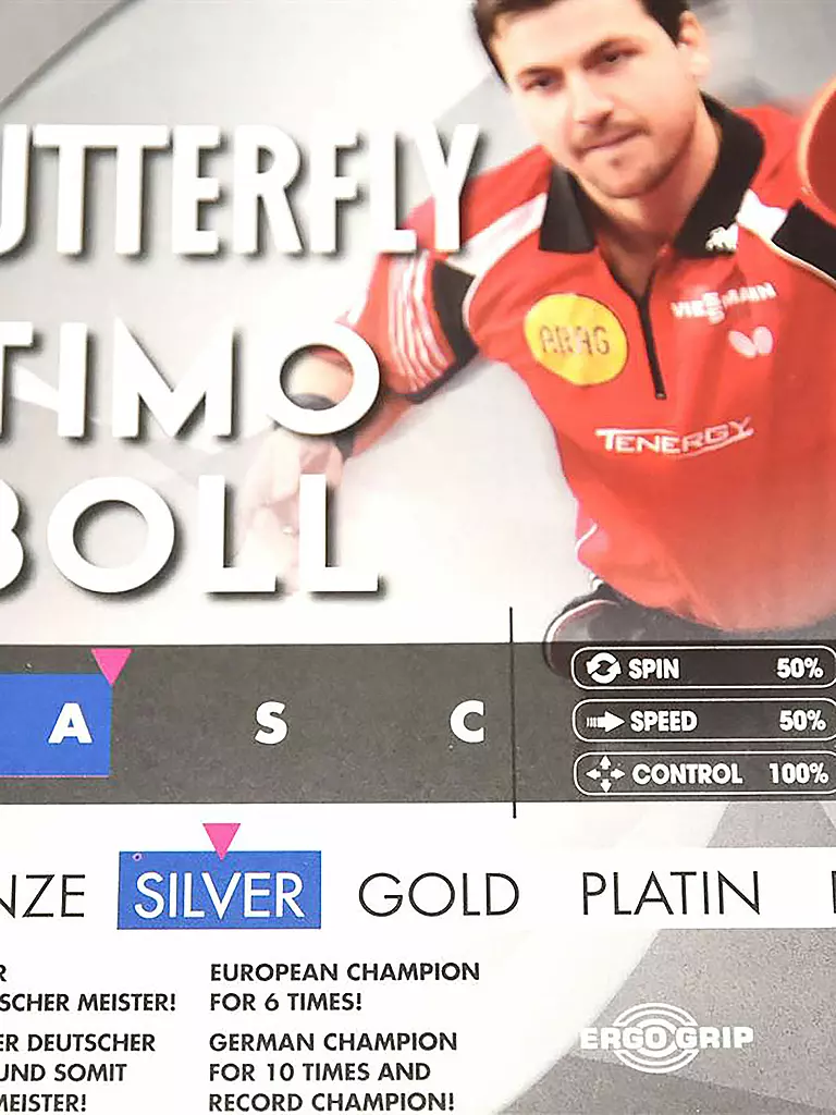 SUNFLEX | Tischtennis Schläger Butterfly TIMO BOLL SILVER | silber