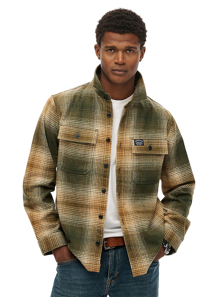 Superdry Wool Miller overshirt light brown L men