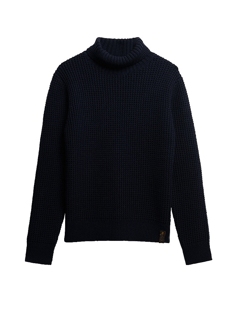 SUPERDRY Rollkragenshirt  dunkelblau   L herren