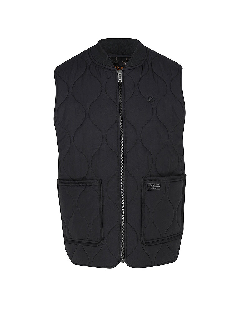 SUPERDRY Steppgilet  schwarz | L
