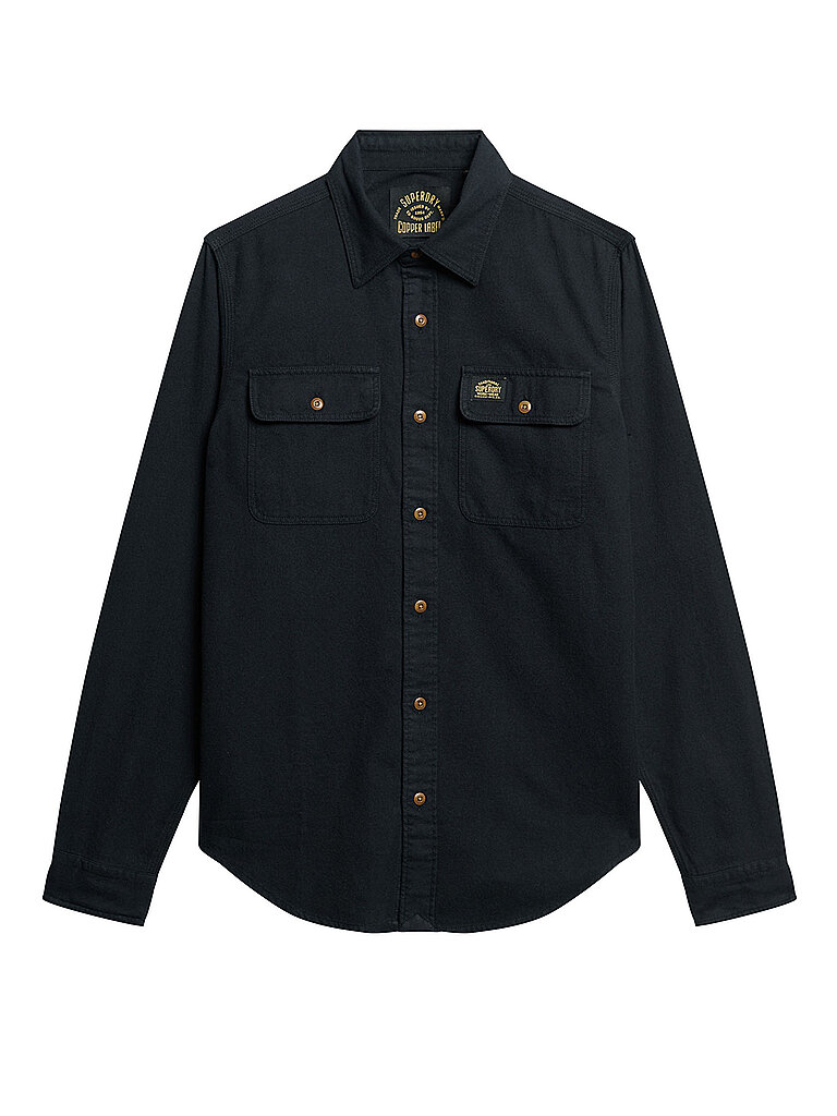 SUPERDRY Flanellhemd  schwarz | XL