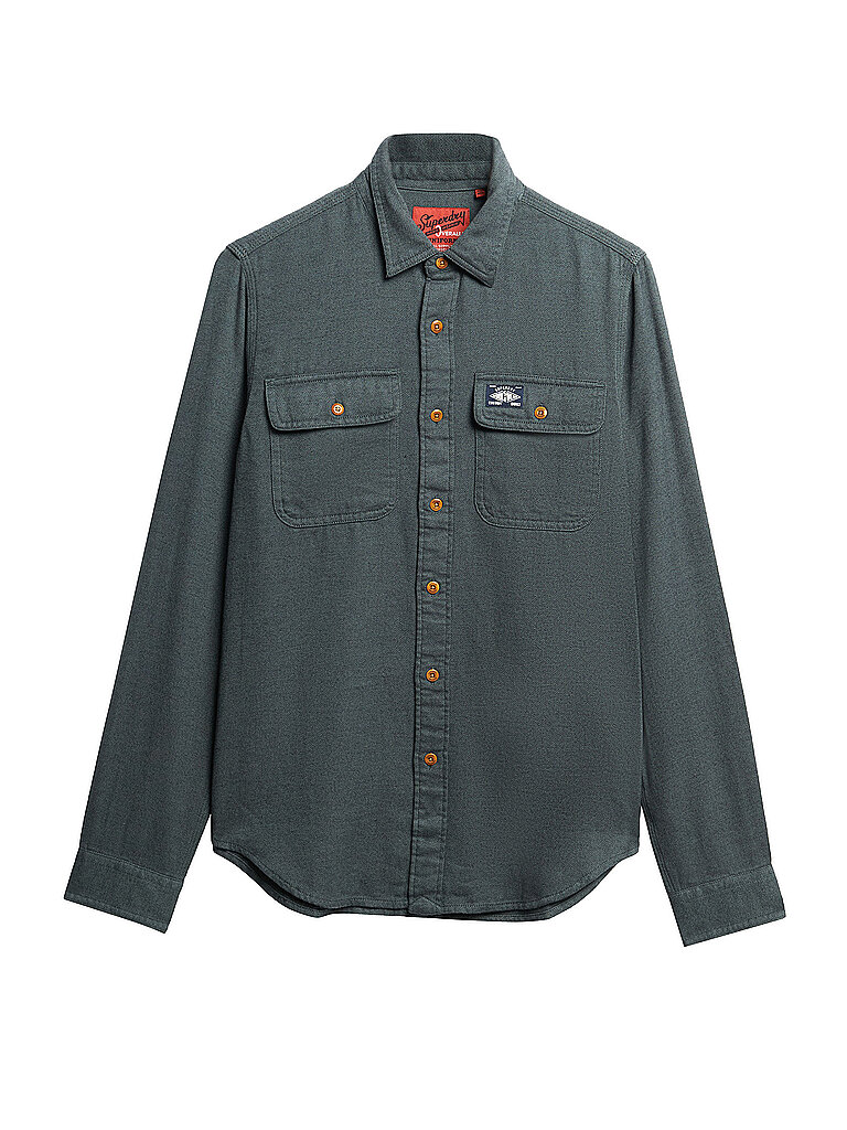 SUPERDRY Flanellhemd  grün | XL