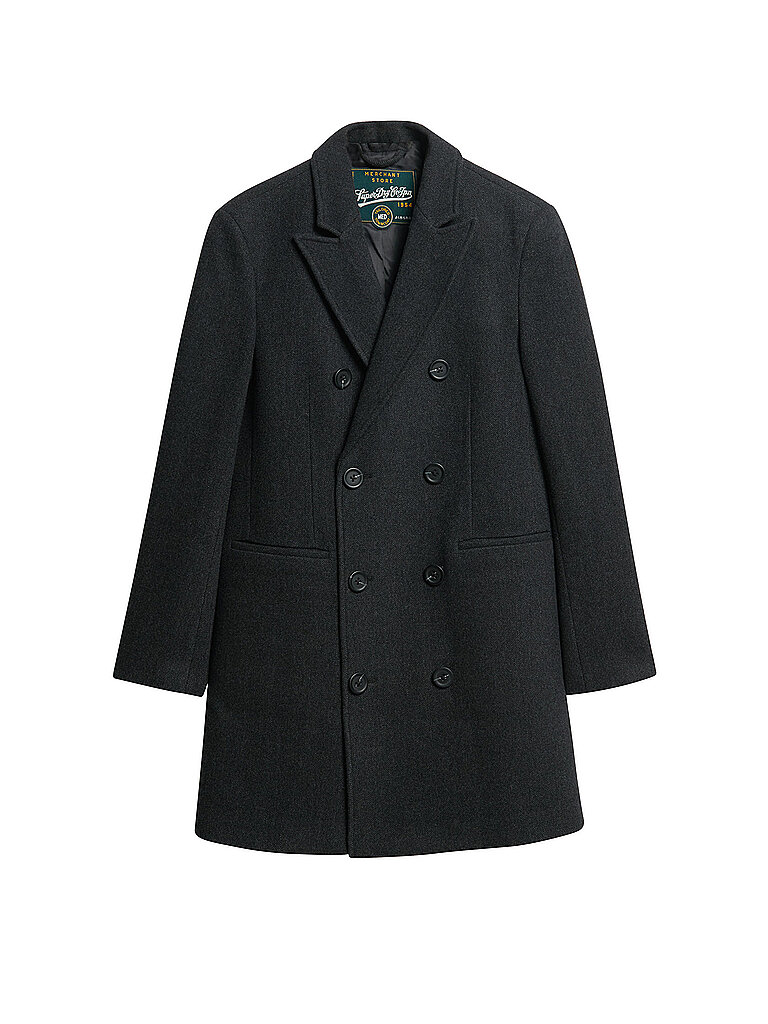 SUPERDRY Wollmantel schwarz | M
