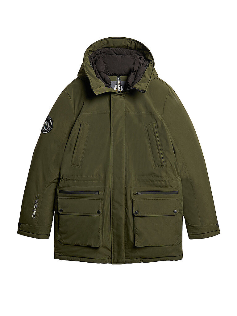 SUPERDRY Parka CITY PADDED dunkelgrün | S