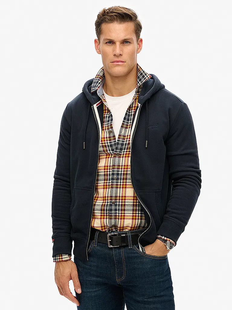 SUPERDRY | Sweatjacke  | dunkelblau