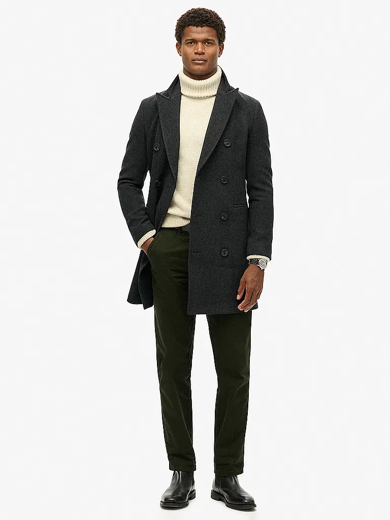 SUPERDRY | Wollmantel | Schwarz