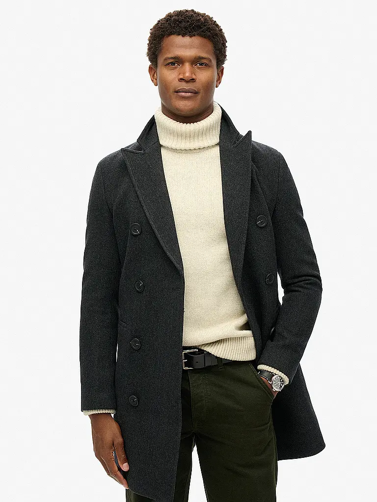 SUPERDRY | Wollmantel | Schwarz