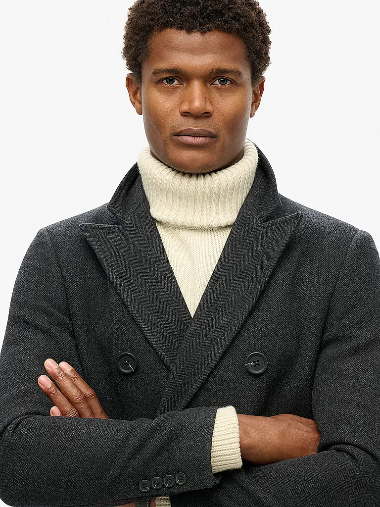 SUPERDRY | Wollmantel | Schwarz