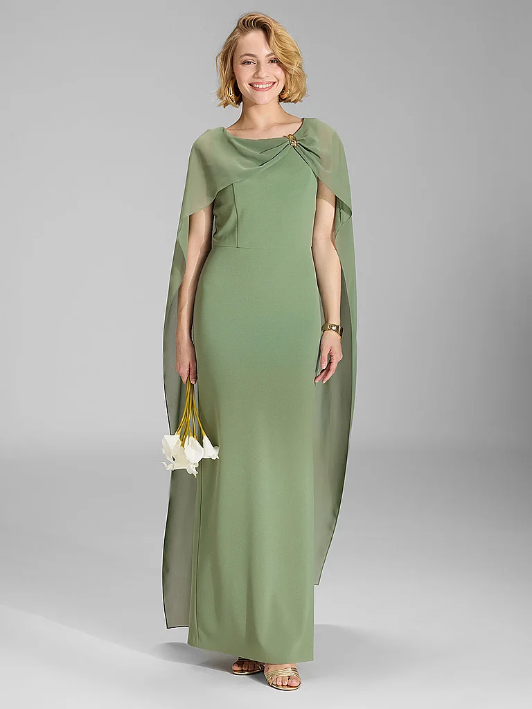 Swing 40 Dark Green Metallic Jersey Evening Dress 6
