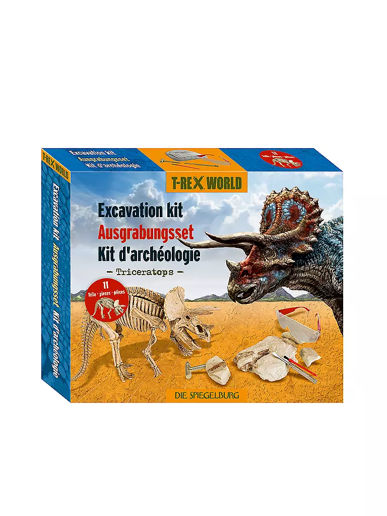 T-REX WORLD | Großes Ausgrabungsset Triceratops | keine Farbe
