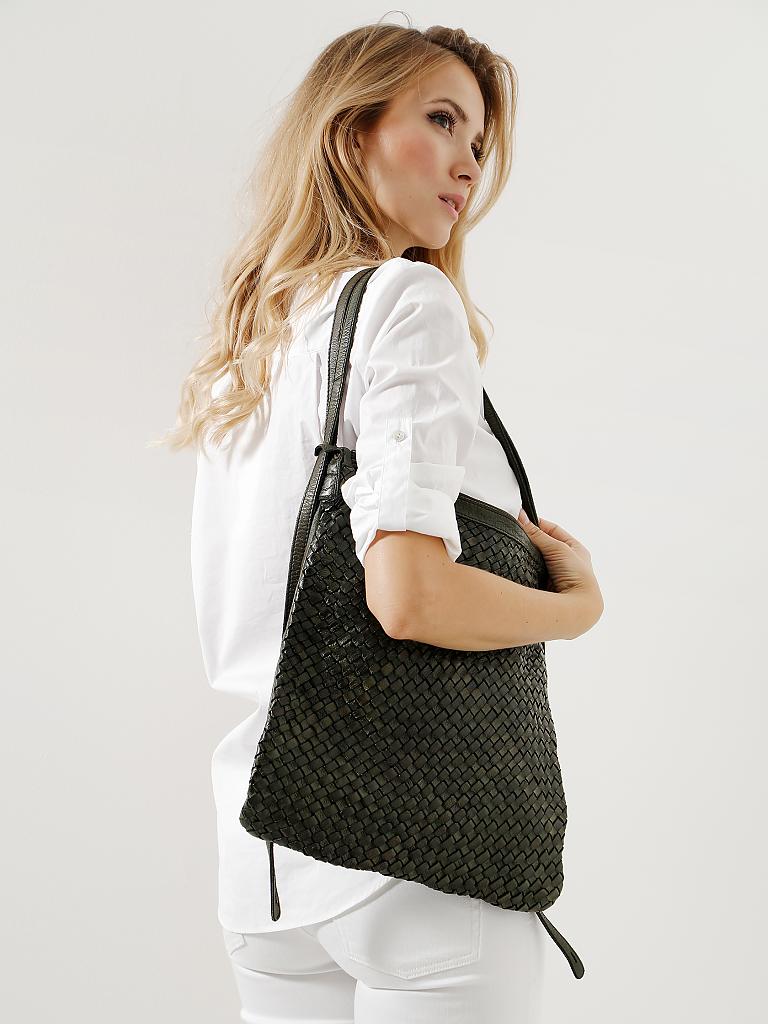 TASCHENDIEB | Ledertasche - Henkeltasche "Schillerplatz" | olive
