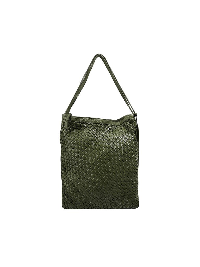 TASCHENDIEB | Ledertasche - Henkeltasche "Schillerplatz" | olive