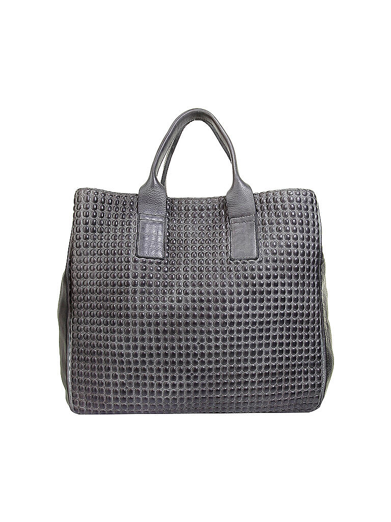 TASCHENDIEB | Ledertasche - Henkeltasche Shopper 3 | grau