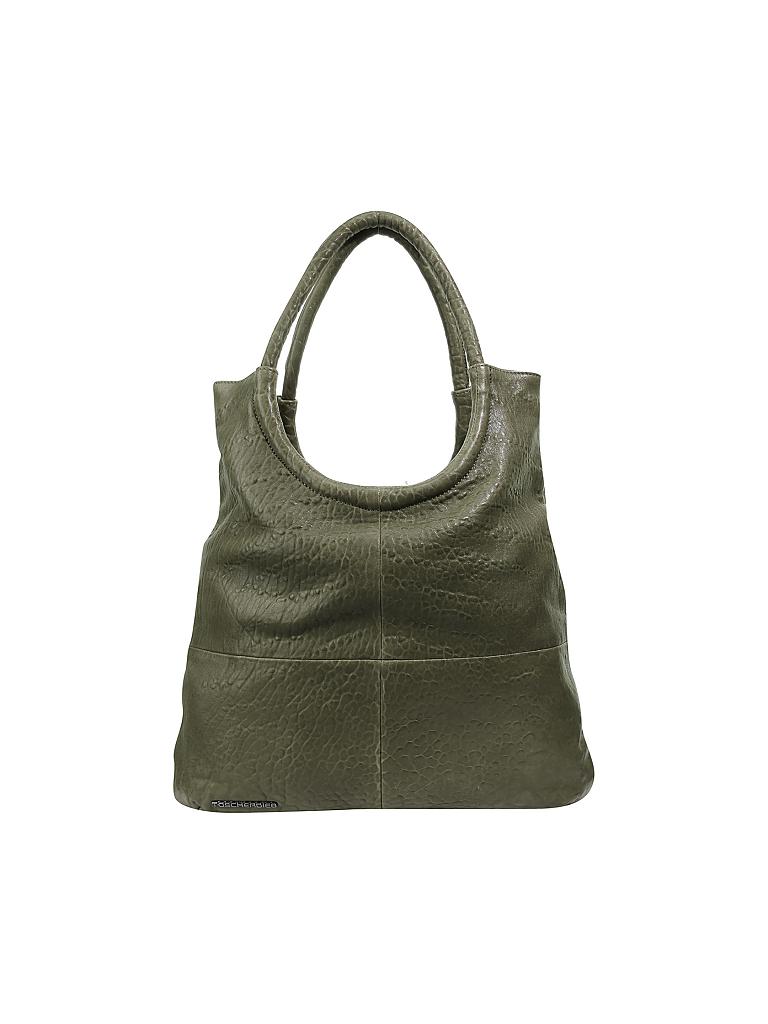 TASCHENDIEB | Ledertasche - Shopper "Burgring" | grün