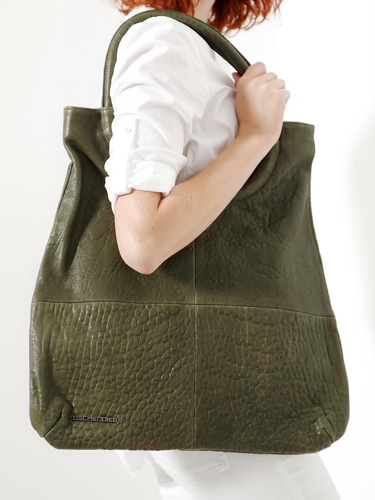 TASCHENDIEB | Ledertasche - Shopper "Burgring" | grün