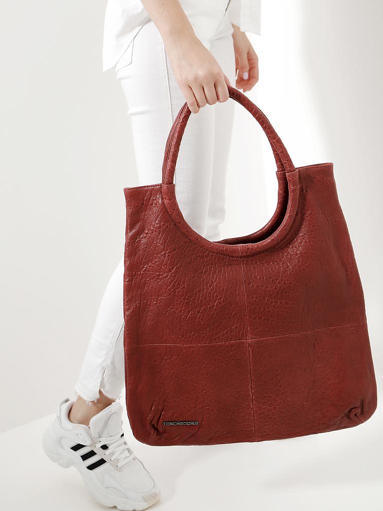 TASCHENDIEB | Ledertasche - Shopper "Burgring" | rot