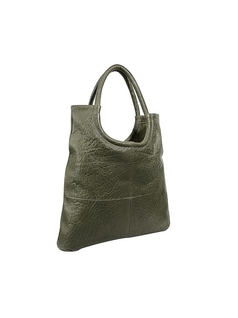 TASCHENDIEB | Ledertasche - Shopper "Burgring" | grün