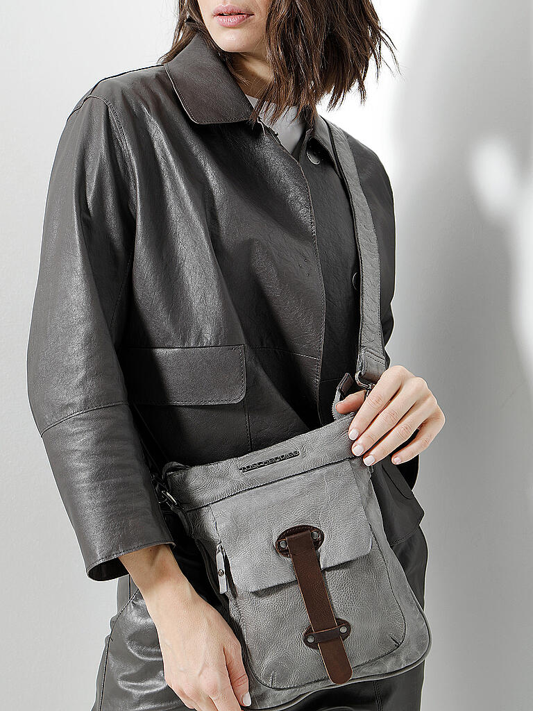 TASCHENDIEB | Ledertasche - Umhängetasche " Kohlmarkt2 " | grau