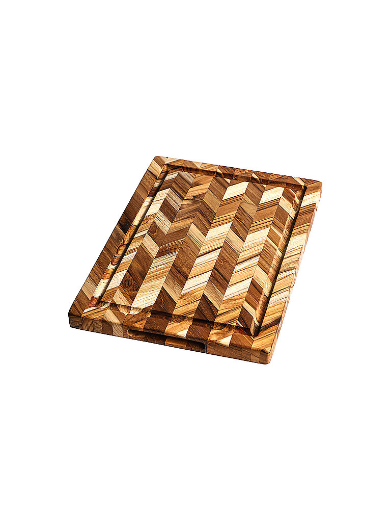 TEAKHAUS Schneidebrett Herringbone 36x25cm Teakholz braun