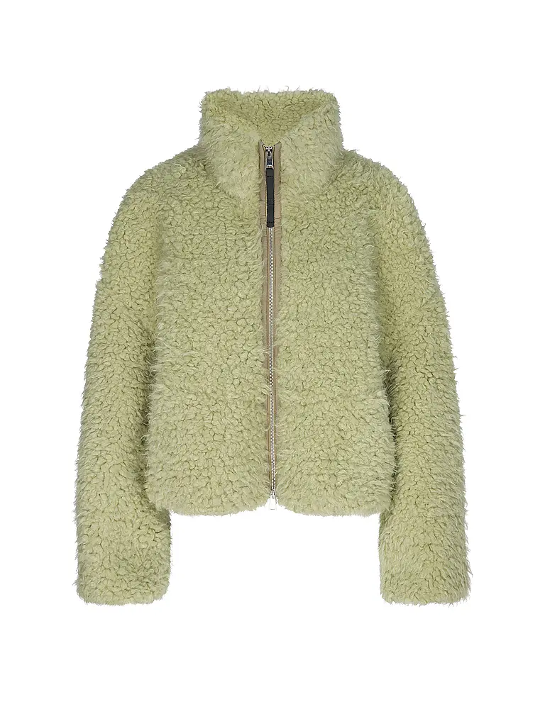 TELA | Jacke in Felloptik | Hellgrün