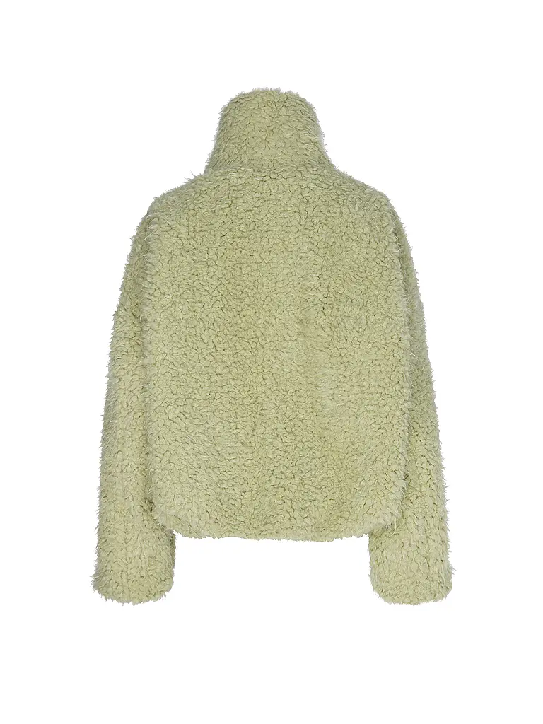 TELA | Jacke in Felloptik | Hellgrün