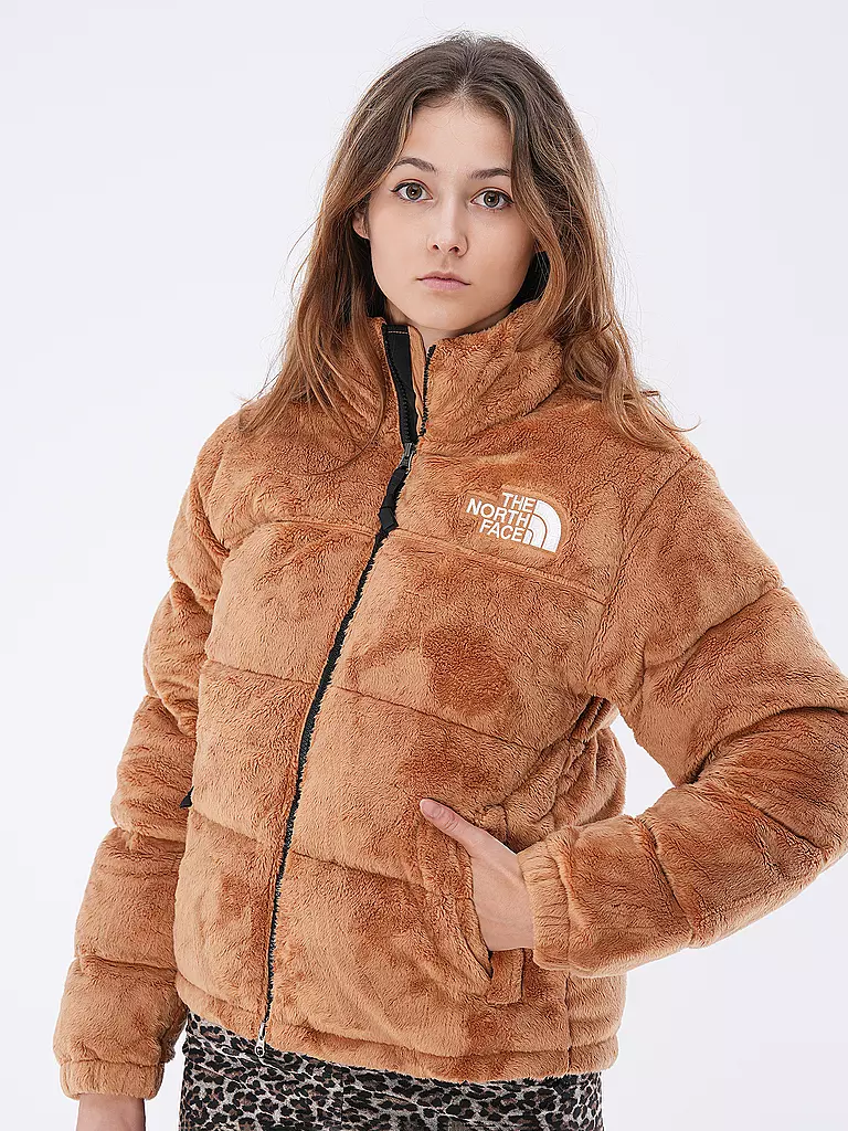 THE NORTH FACE | Daunensteppjacke in Felloptik NUPTSE | camel