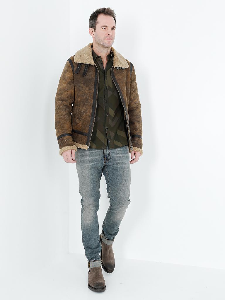 TIGHA | Lammfelljacke "Homer" | braun