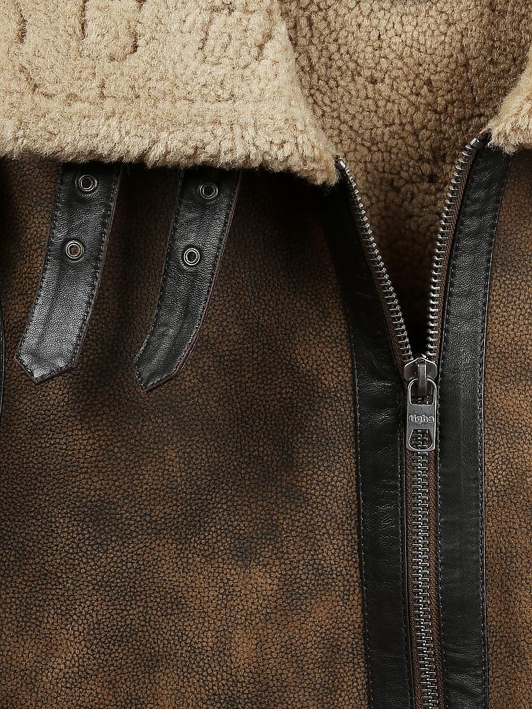 TIGHA | Lammfelljacke "Homer" | braun