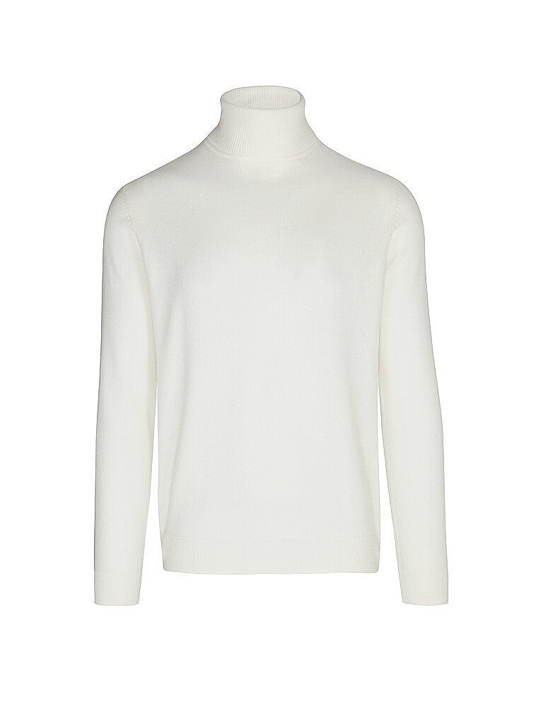 Artikel klicken und genauer betrachten! - Herren Pullover aus hochwertigem Kaschmir Rollkragen Langarm Gerippte Bündchen an Ärmel und Saum Feinstrick Unifarben Lockere Passform Farbbezeichnung: Offwhite Material: 100% Kaschmir&nbsp; | im Online Shop kaufen