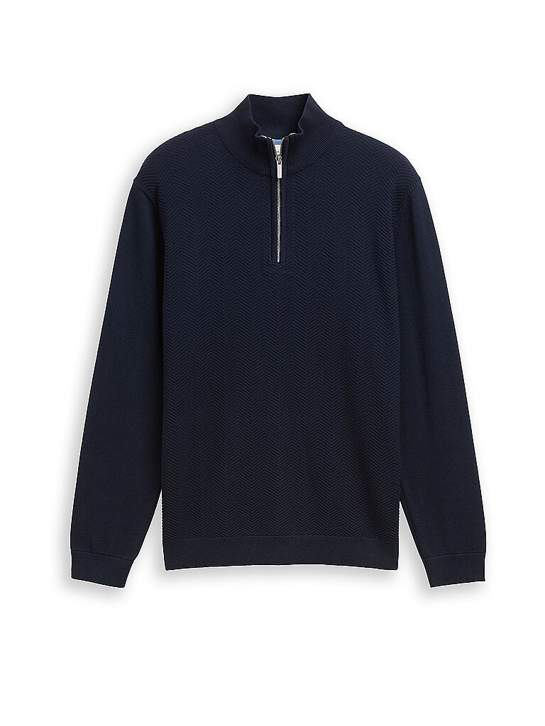 TOM TAILOR Troyer Pullover blau | L