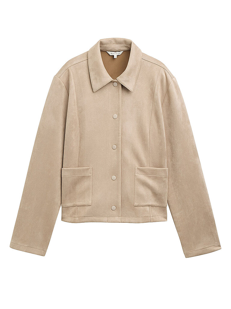 TOM TAILOR Jacke in Lederoptik  beige | XXL