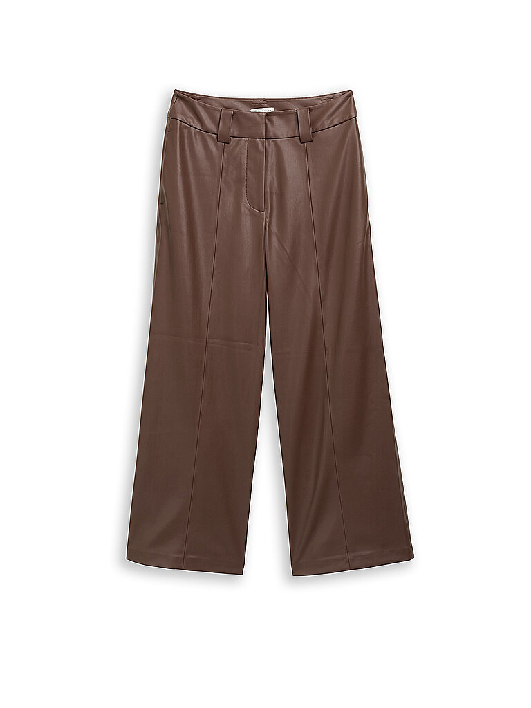 TOM TAILOR Culotte in Lederoptik braun | 38/L28