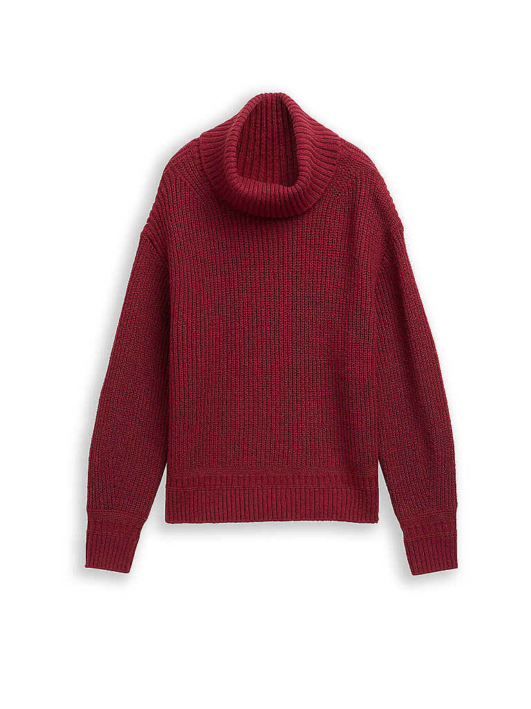 Rollkragenpullover dunkelrot S damen