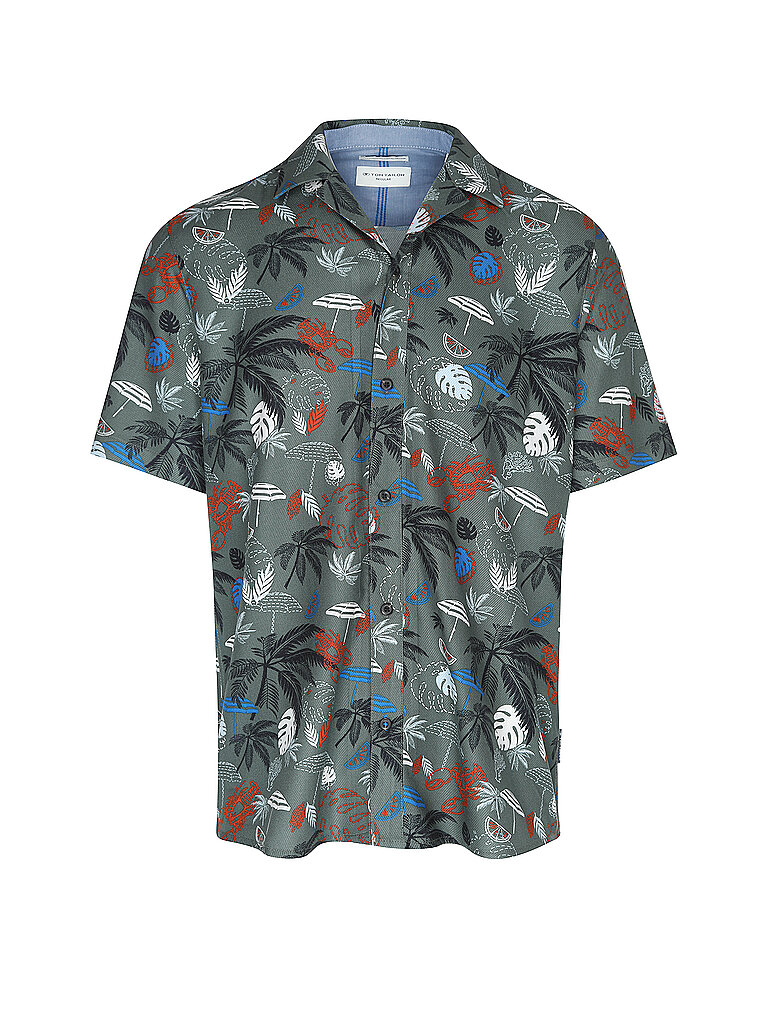 TOM TAILOR Hemd Regular Fit  dunkelgrün | L