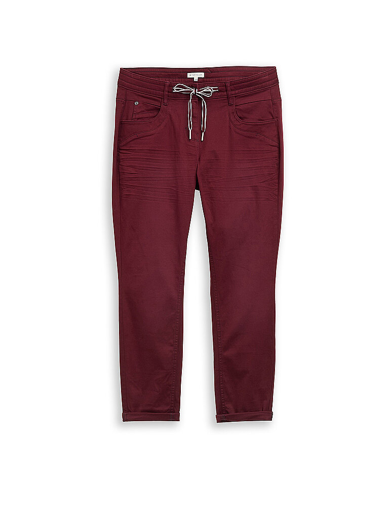 TOM TAILOR Hose Tapered Relaxed Fit 7/8 dunkelrot | 34/L28