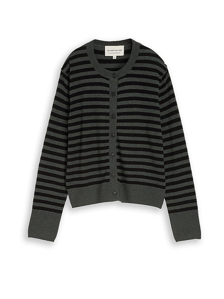 TOM TAILOR Strickjacke dunkelgrün | XS