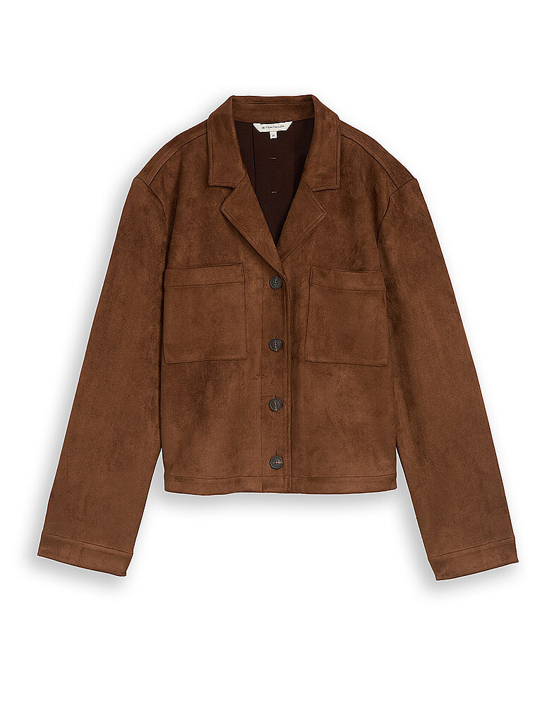 TOM TAILOR Jacke in Lederoptik  braun | S
