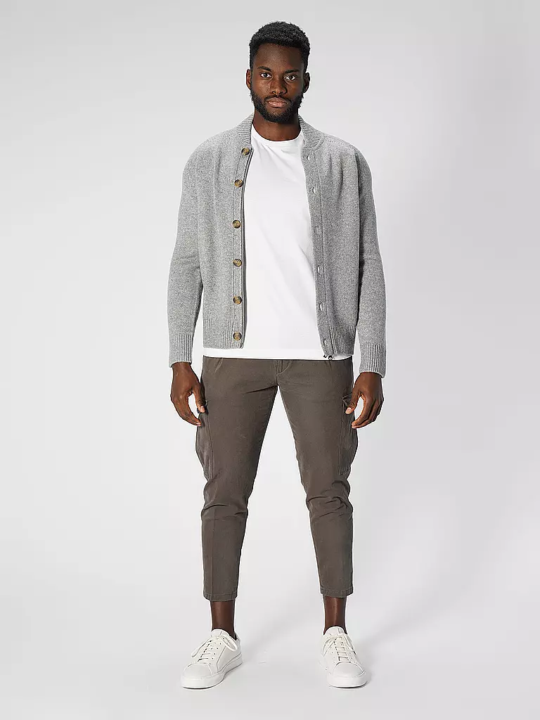 TOM RUSBORG | Kaschmir Strickjacke | hellgrau