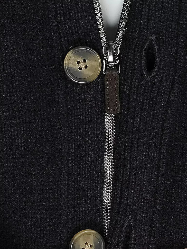 TOM RUSBORG | Kaschmir Strickjacke | dunkelblau