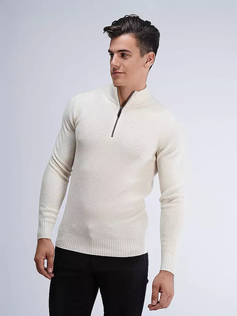 TOM RUSBORG | Kaschmir Troyer Pullover | creme