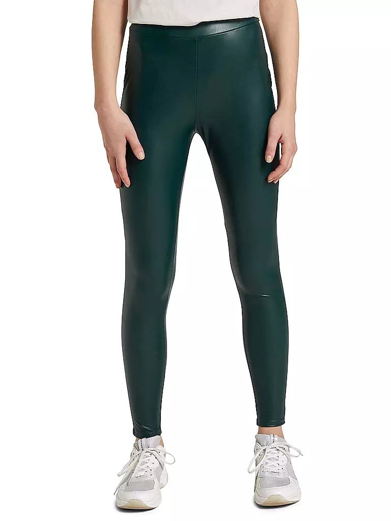 TOM TAILOR DENIM | Leder Leggings | grün